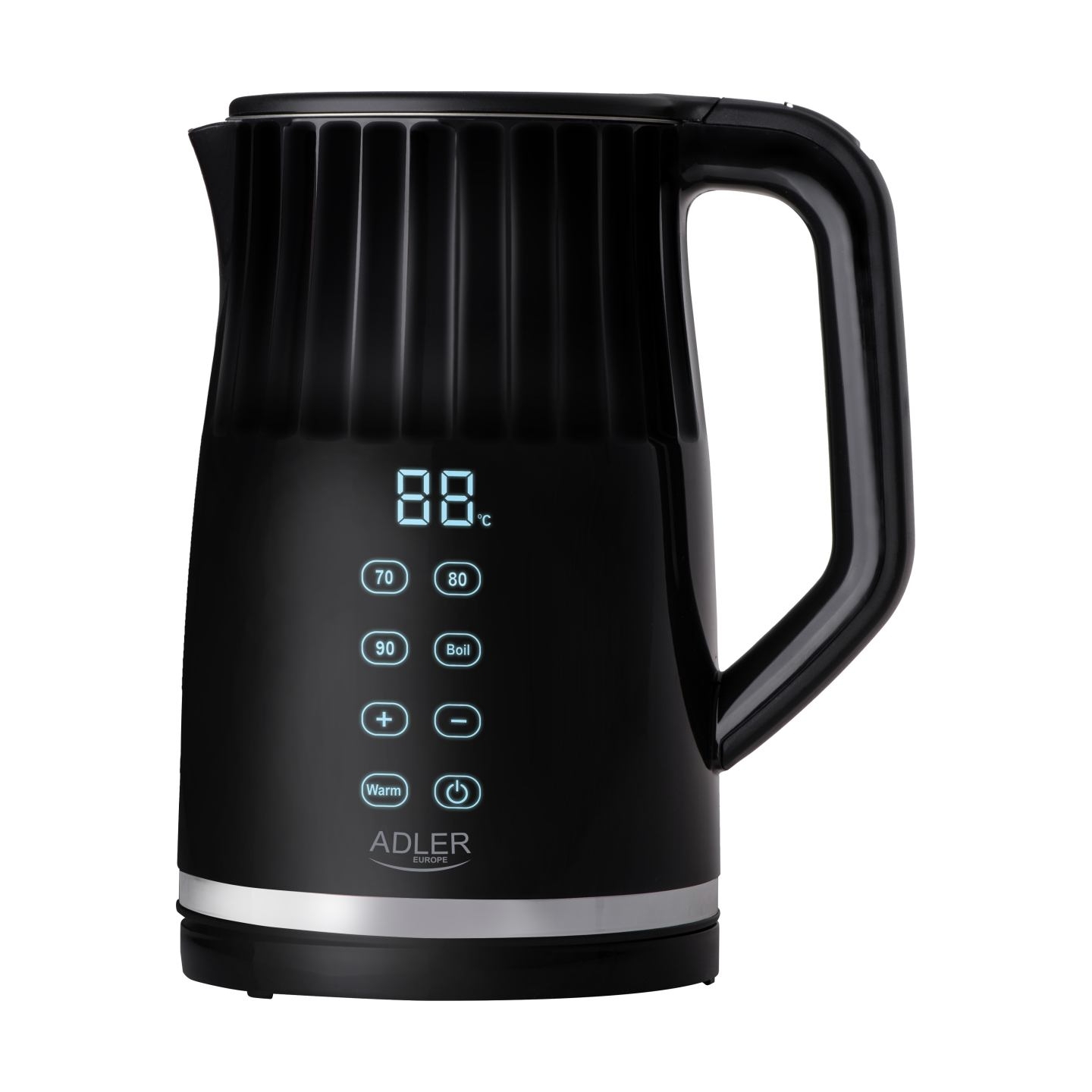Adler Kettle with LED display | AD 1350 | Electric | 2200 W | 1.7 L | Stainless Steel | 360° rotational base | Black