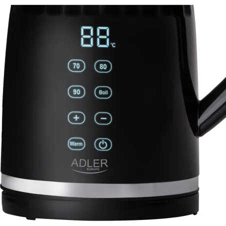 Adler Kettle with LED display | AD 1350 | Electric | 2200 W | 1.7 L | Stainless Steel | 360° rotational base | Black