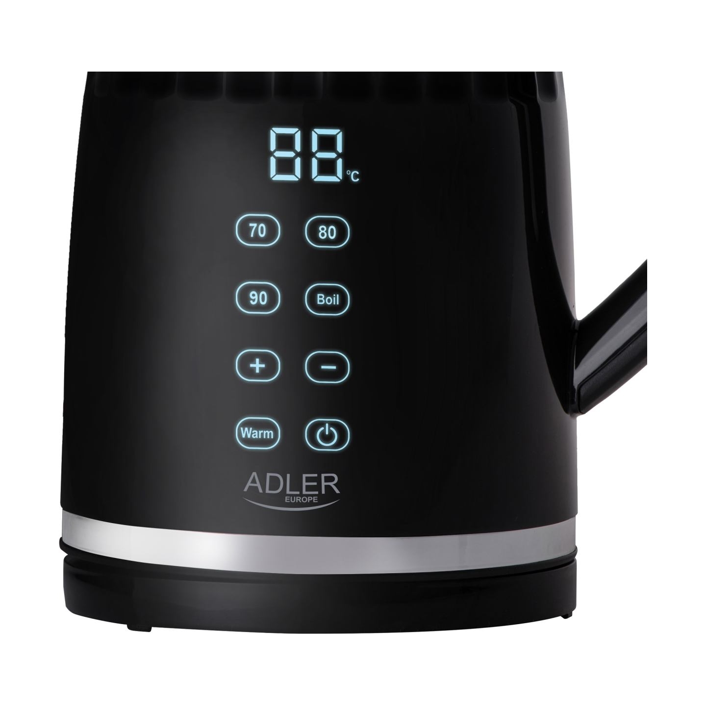 Adler Kettle with LED display | AD 1350 | Electric | 2200 W | 1.7 L | Stainless Steel | 360° rotational base | Black