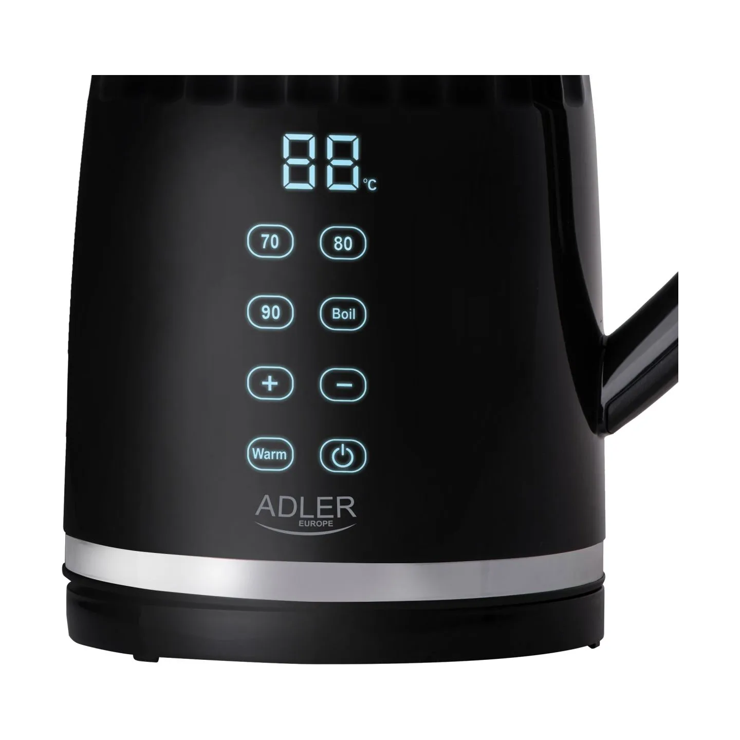 Adler Kettle with LED display | AD 1350 | Electric | 2200 W | 1.7 L | Stainless Steel | 360° rotational base | Black