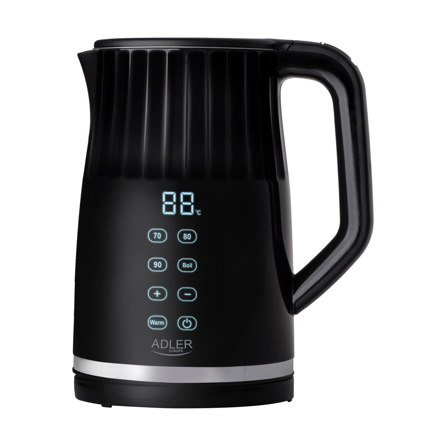Adler Kettle with LED display | AD 1350 | Electric | 2200 W | 1.7 L | Stainless Steel | 360° rotational base | Black