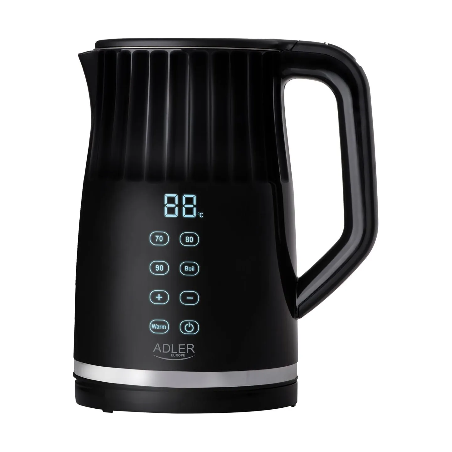 Adler Kettle with LED display | AD 1350 | Electric | 2200 W | 1.7 L | Stainless Steel | 360° rotational base | Black