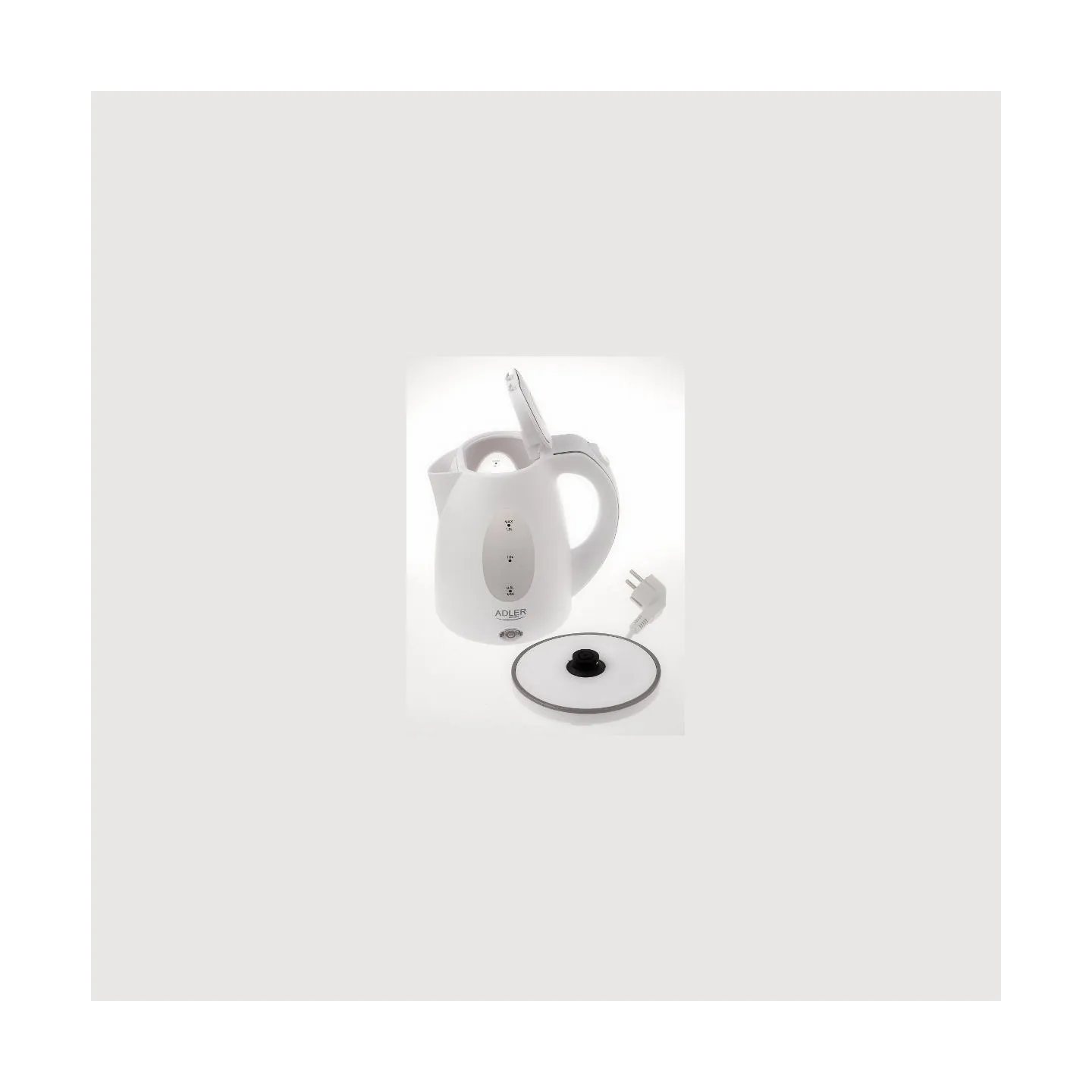 Adler | Kettle | AD 1207 | Standard | 2000 W | 1.5 L | Plastic | 360° rotational base | White