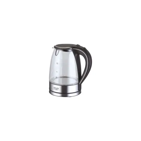 Adler | Kettle | AD 1225 | Standard | 2000 W | 1.7 L | Glass | 360° rotational base | Transparent/Stainless steel