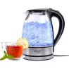 Adler | Kettle | AD 1225 | Standard | 2000 W | 1.7 L | Glass | 360° rotational base | Transparent/Stainless steel