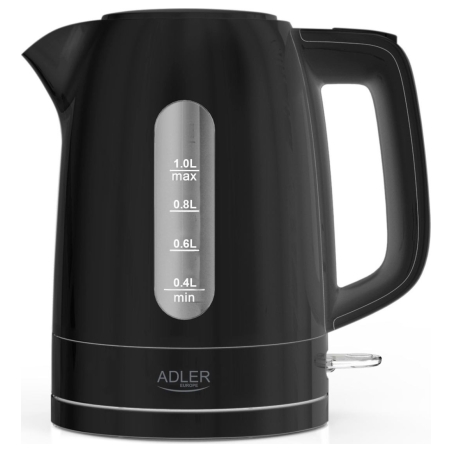 Adler Kettle | AD 1380b | Electric | 2200 W | 1 L | Polypropylene | 360° rotational base | Black