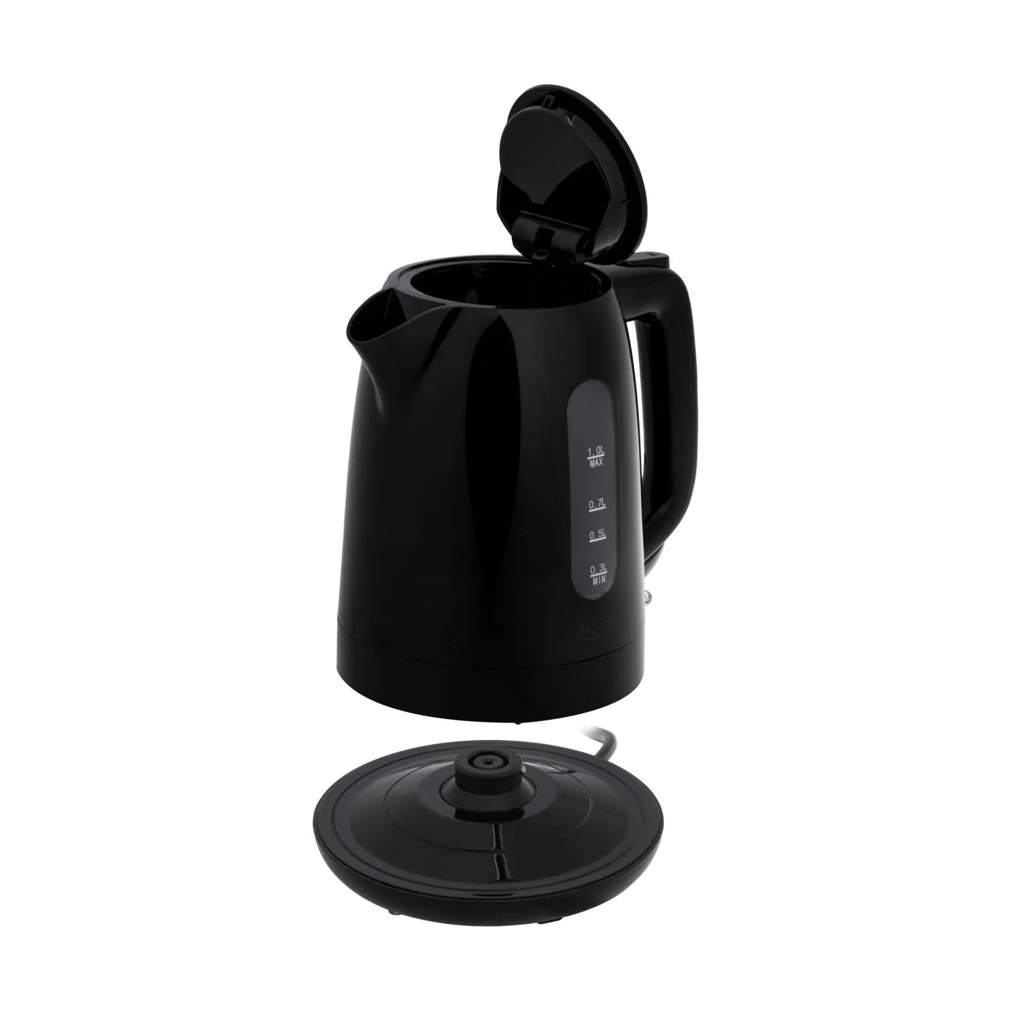 Adler Kettle | AD 1380b | Electric | 2200 W | 1 L | Polypropylene | 360° rotational base | Black