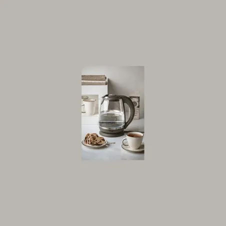 Adler | Kettle | AD 1286 | Standard | 2200 W | 2 L | Plastic/Glass | 360° rotational base | Grey/ transparent