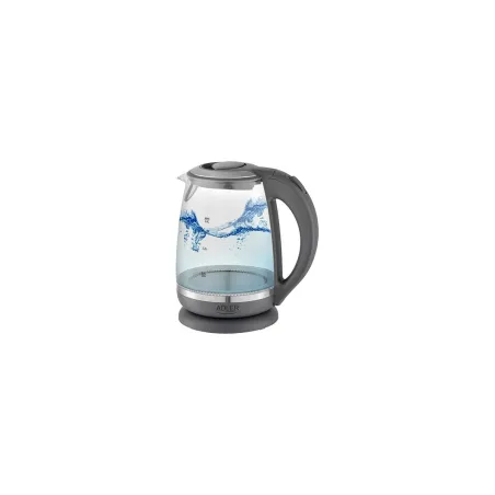 Adler | Kettle | AD 1286 | Standard | 2200 W | 2 L | Plastic/Glass | 360° rotational base | Grey/ transparent