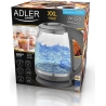 Adler | Kettle | AD 1286 | Standard | 2200 W | 2 L | Plastic/Glass | 360° rotational base | Grey/ transparent