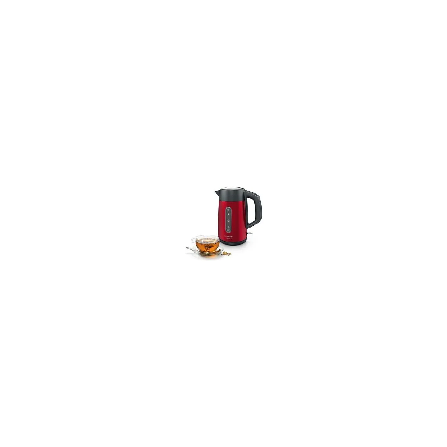 Bosch | Kettle | DesignLine TWK4P434 | Electric | 2400 W | 1.7 L | Stainless steel | 360° rotational base | Red/Black