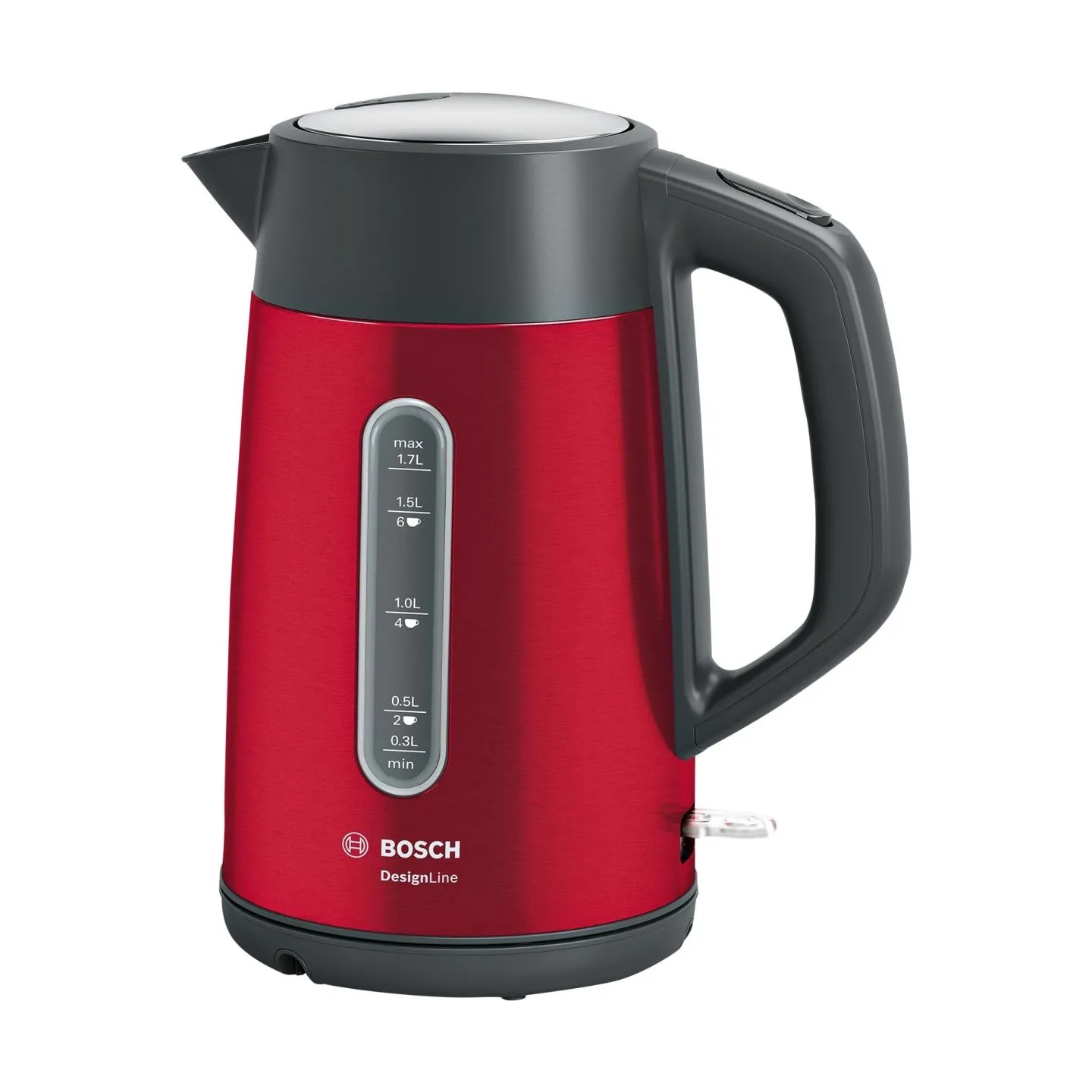Bosch | Kettle | DesignLine TWK4P434 | Electric | 2400 W | 1.7 L | Stainless steel | 360° rotational base | Red/Black