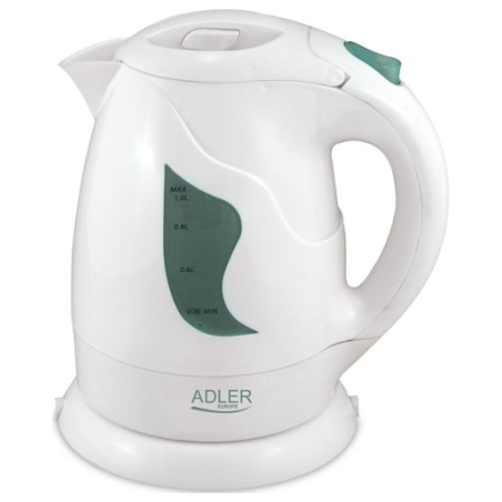 Adler | Kettle | AD 08 | Standard | 850 W | 1 L | Plastic | 360° rotational base | White