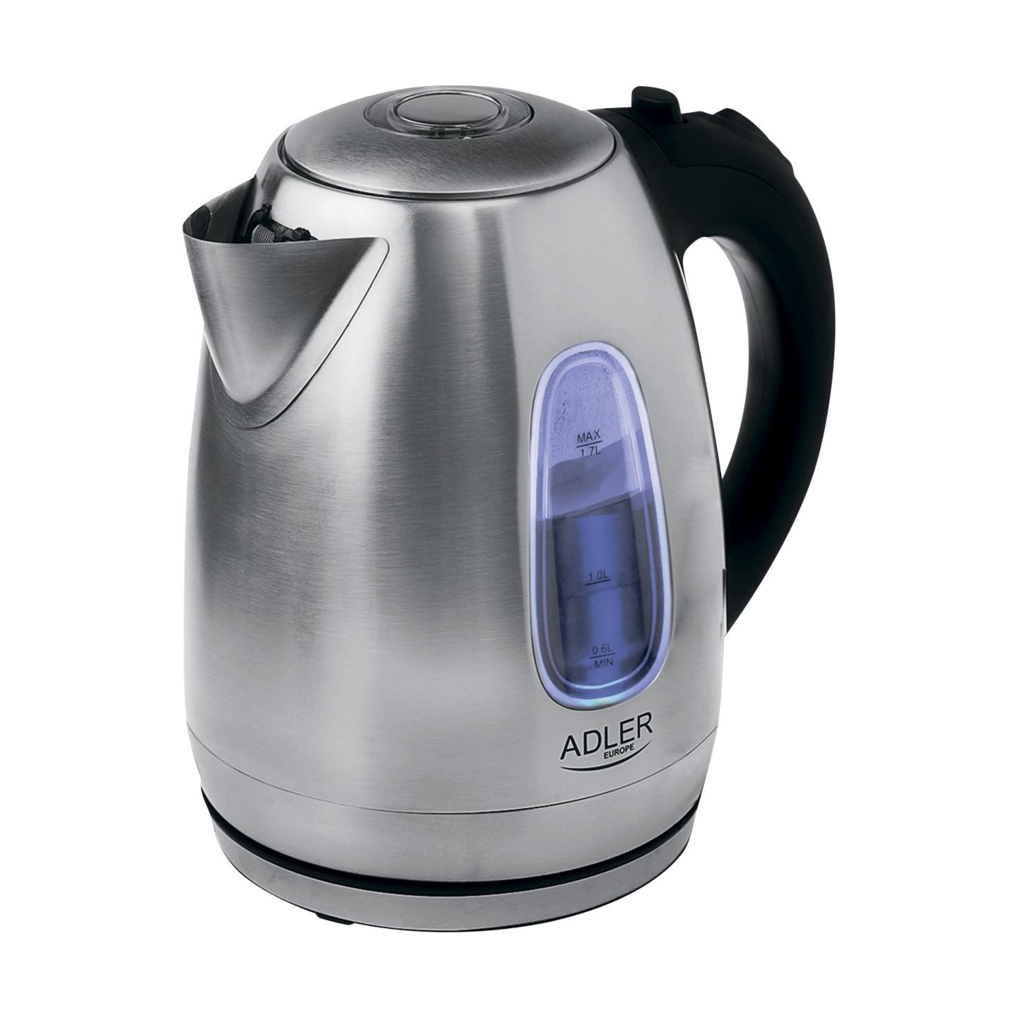 Adler | Kettle | AD 1223 | Standard | 2200 W | 1.7 L | Stainless steel | 360° rotational base | Stainless steel