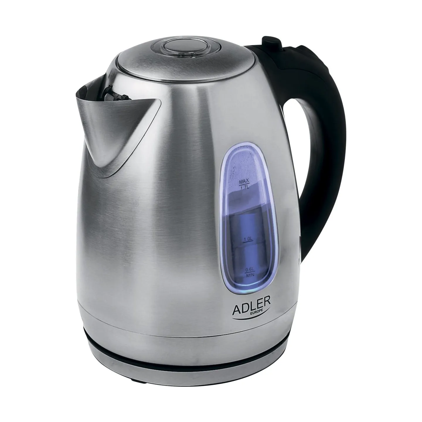 Adler | Kettle | AD 1223 | Standard | 2200 W | 1.7 L | Stainless steel | 360° rotational base | Stainless steel