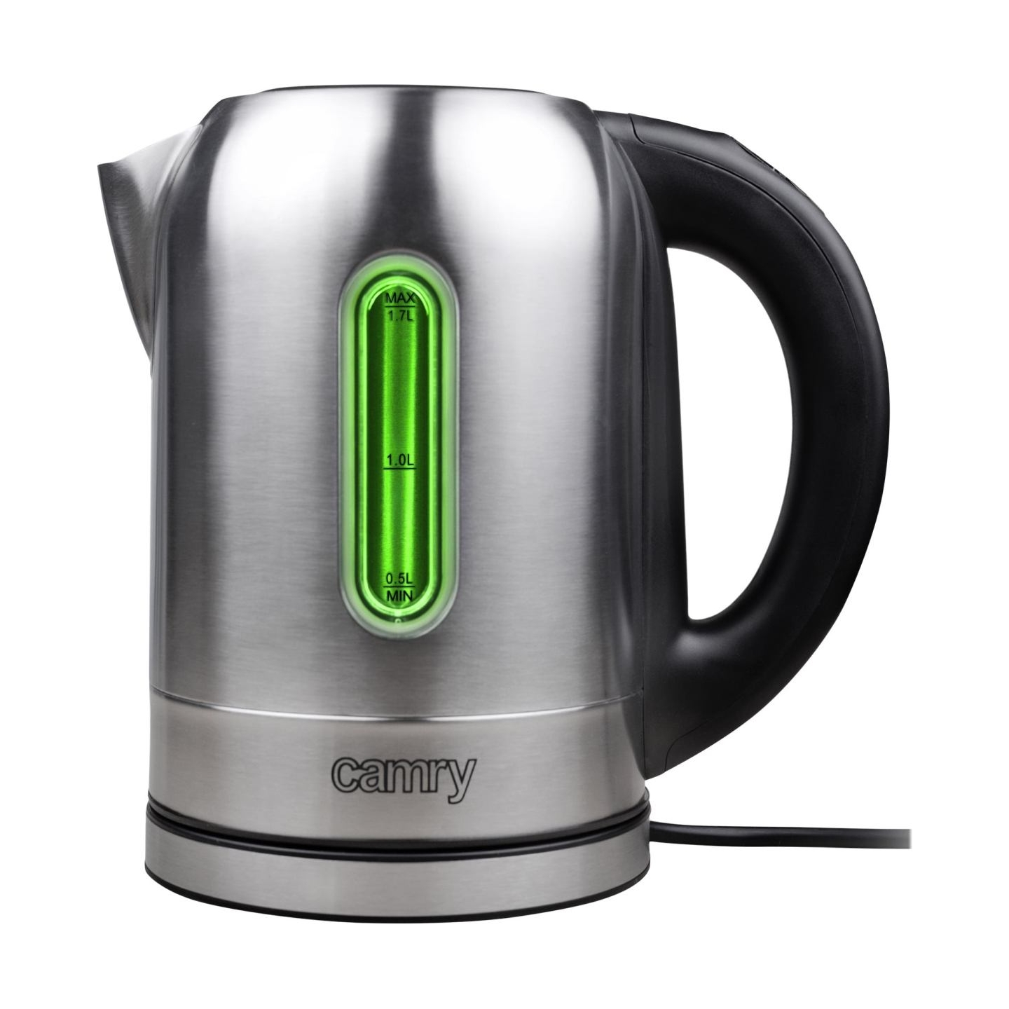 Camry | Kettle | CR 1253 | With electronic control | 2200 W | 1.7 L | Stainless steel | 360° rotational base | Stainless steel