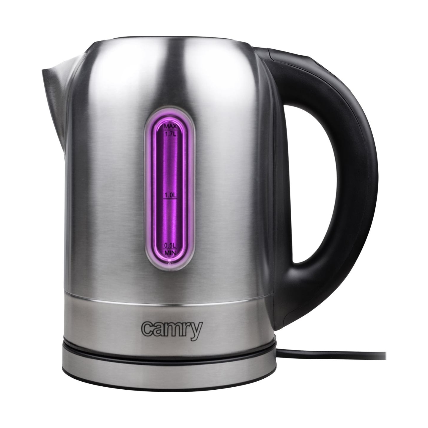 Camry | Kettle | CR 1253 | With electronic control | 2200 W | 1.7 L | Stainless steel | 360° rotational base | Stainless steel