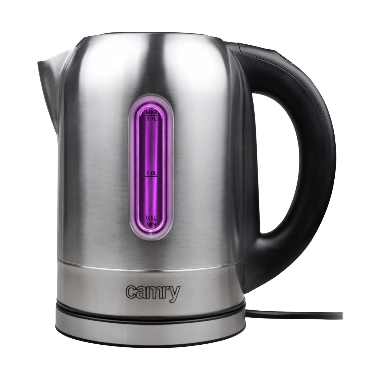 Camry | Kettle | CR 1253 | With electronic control | 2200 W | 1.7 L | Stainless steel | 360° rotational base | Stainless steel