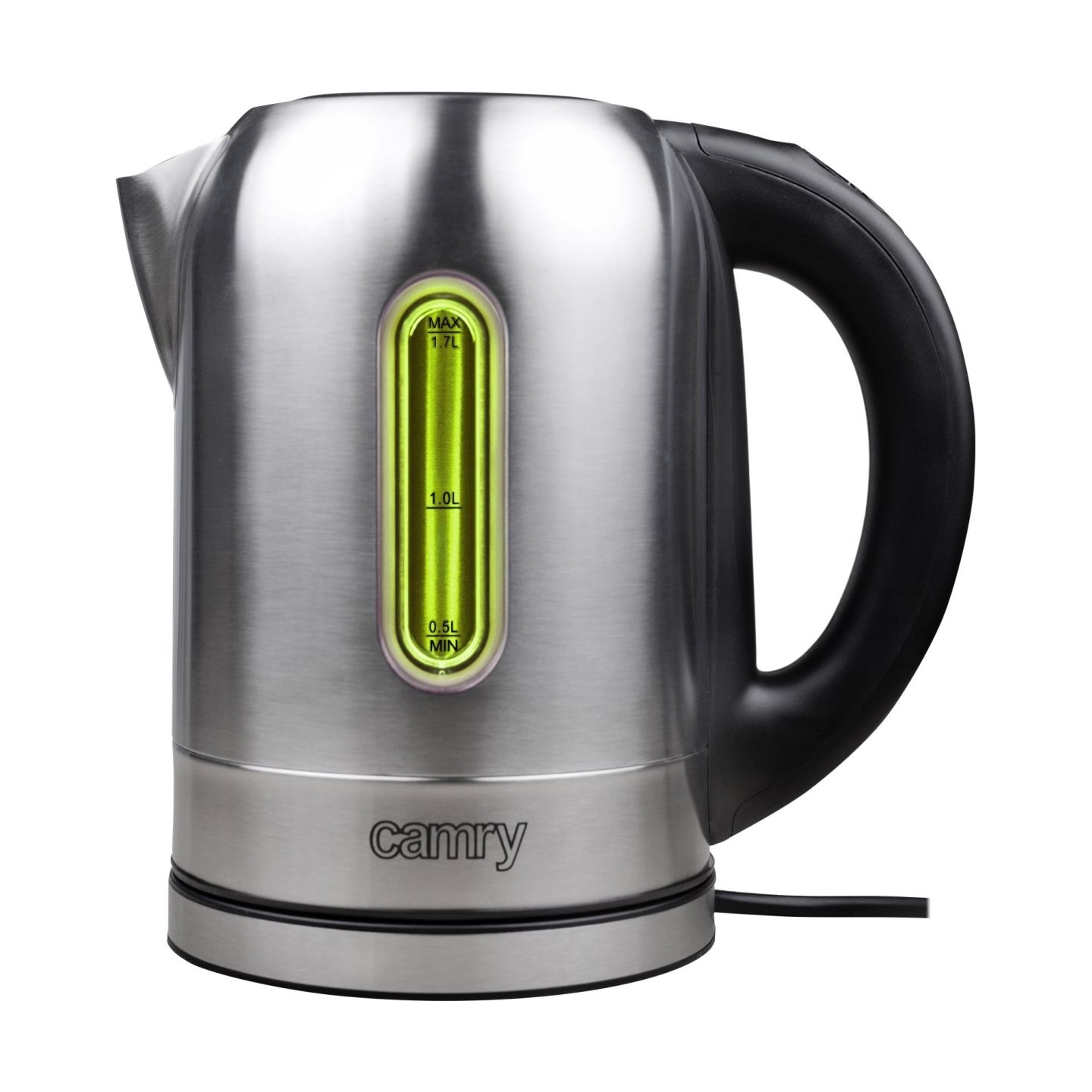 Camry | Kettle | CR 1253 | With electronic control | 2200 W | 1.7 L | Stainless steel | 360° rotational base | Stainless steel