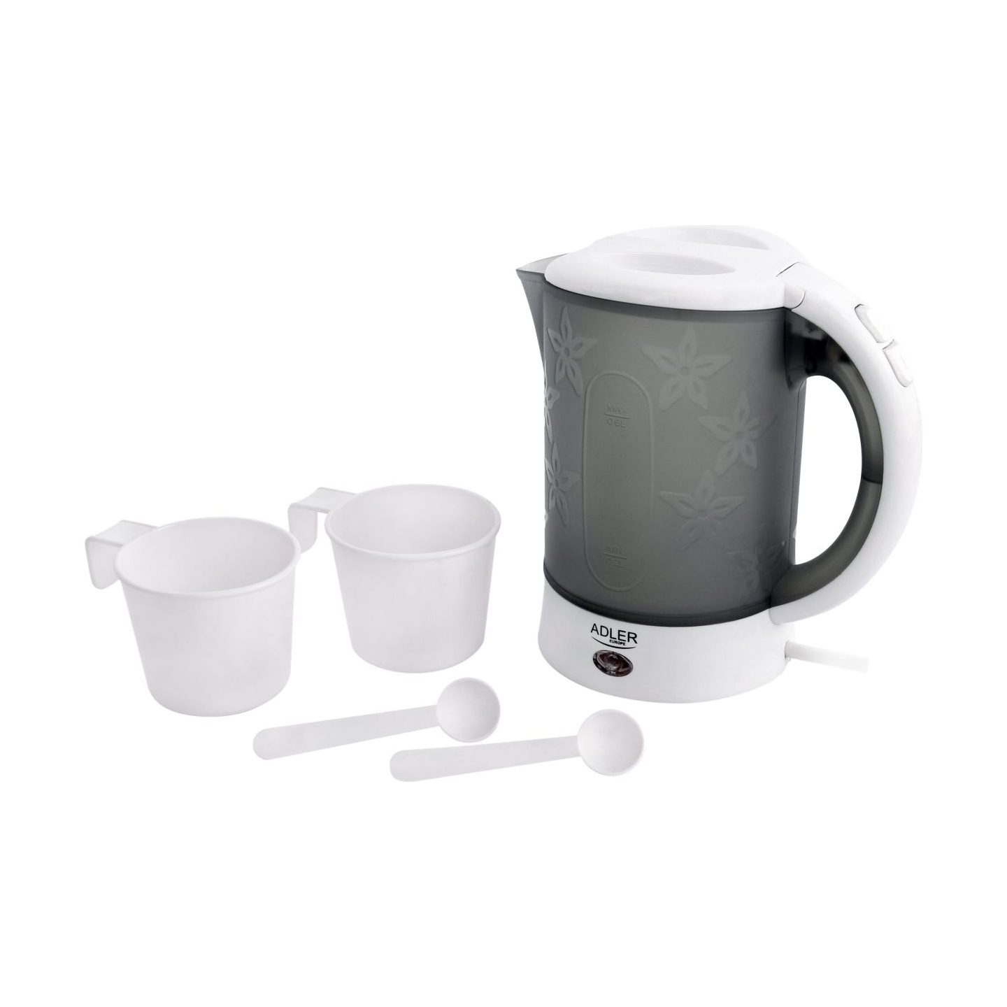 Adler | Travel Kettle | AD 1268 | Standard | 600 W | 0.6 L | Plastic | White