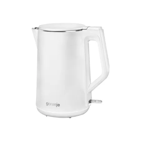 Gorenje | Kettle | K15DWW | Electric | 2200 W | 1.5 L | Plastic + metal | 360° rotational base | White