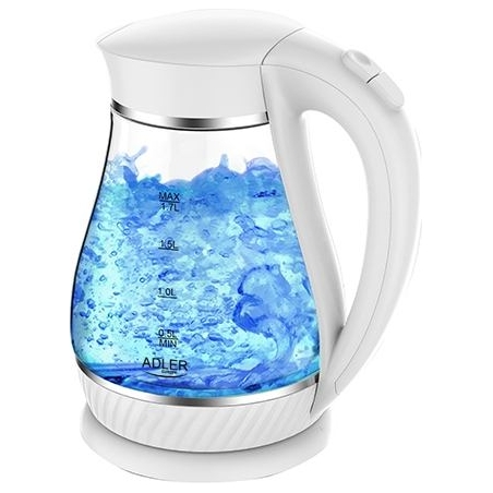 Adler | Kettle | AD 1274 | Electric | 2200 W | 1.7 L | Polypropylene/Glass | 360° rotational base | White