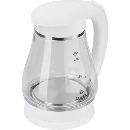 Adler | Kettle | AD 1274 | Electric | 2200 W | 1.7 L | Polypropylene/Glass | 360° rotational base | White