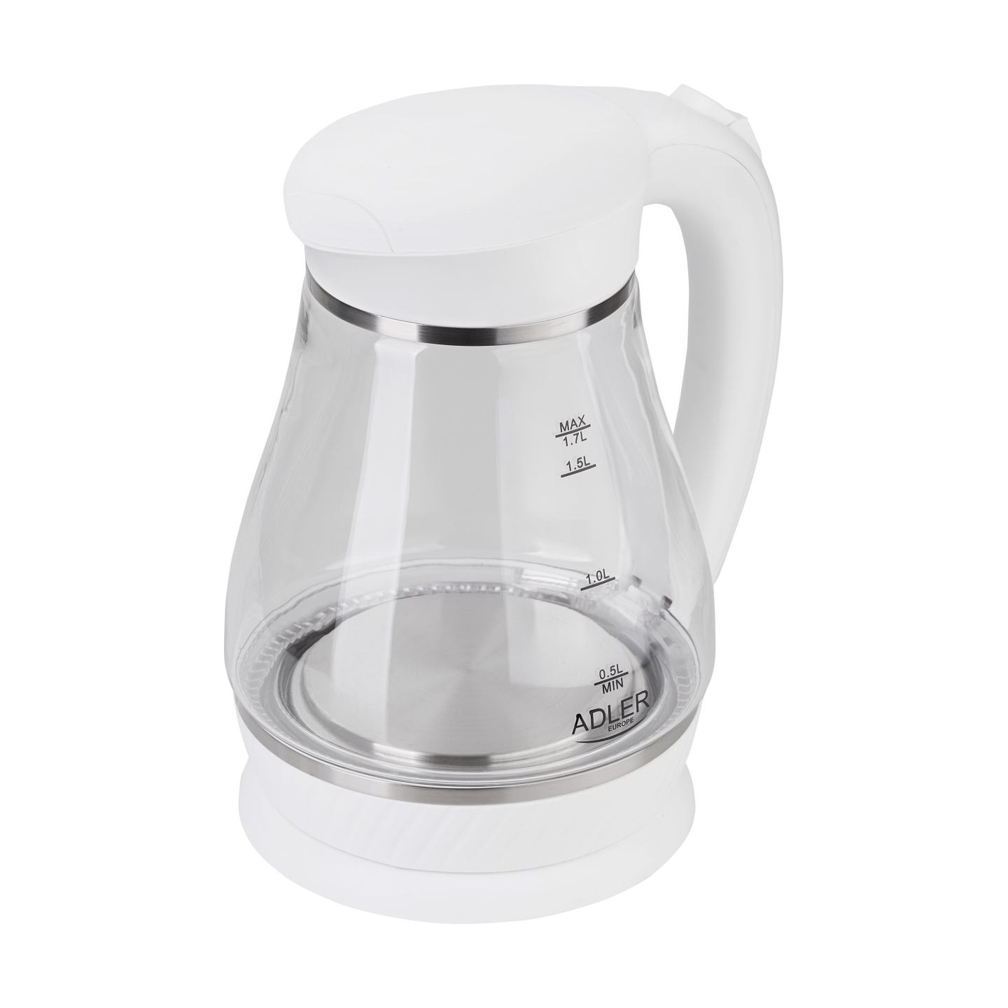 Adler | Kettle | AD 1274 | Electric | 2200 W | 1.7 L | Polypropylene/Glass | 360° rotational base | White