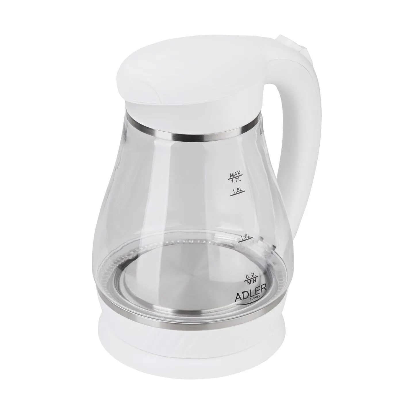 Adler | Kettle | AD 1274 | Electric | 2200 W | 1.7 L | Polypropylene/Glass | 360° rotational base | White