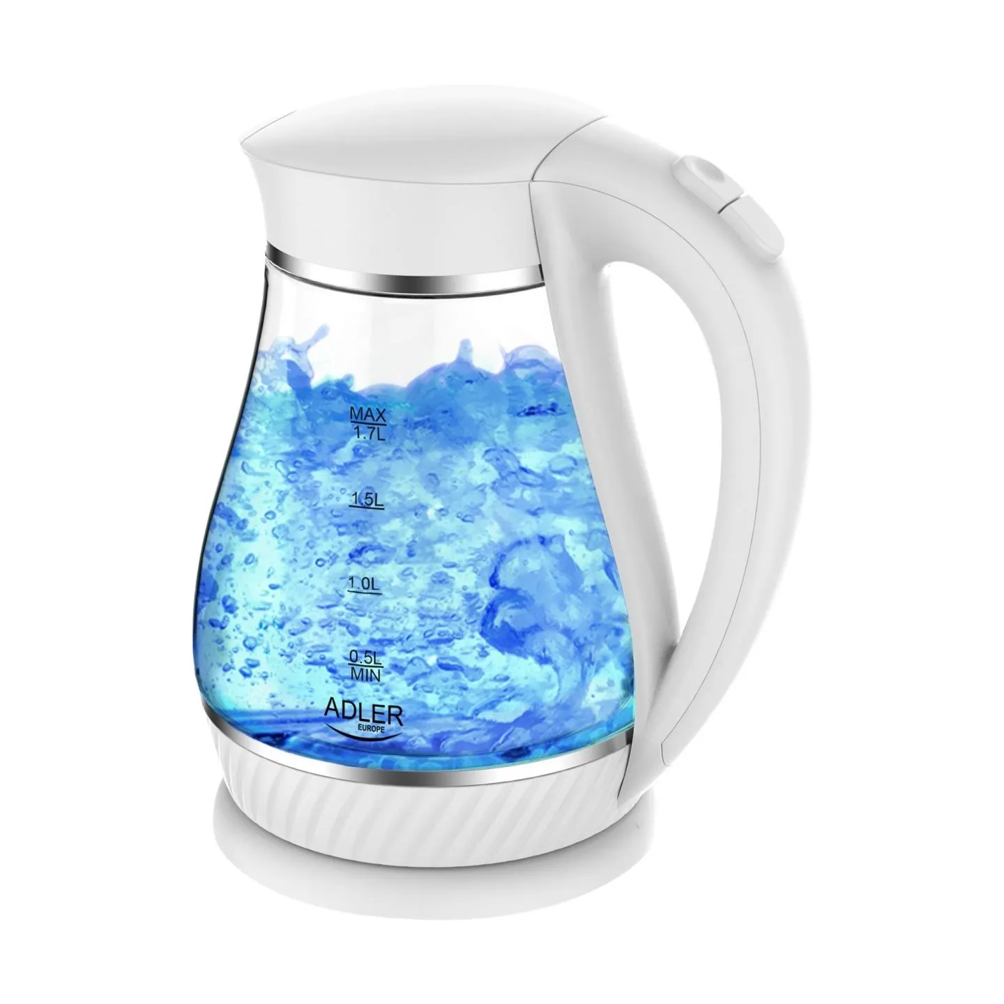 Adler | Kettle | AD 1274 | Electric | 2200 W | 1.7 L | Polypropylene/Glass | 360° rotational base | White