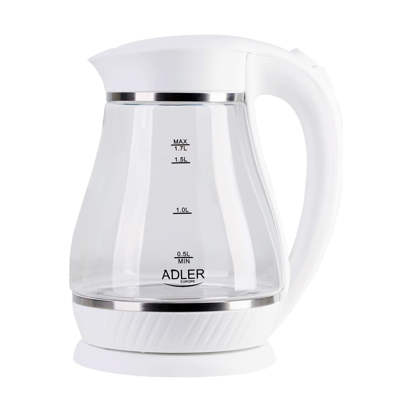 Adler | Kettle | AD 1274 | Electric | 2200 W | 1.7 L | Polypropylene/Glass | 360° rotational base | White