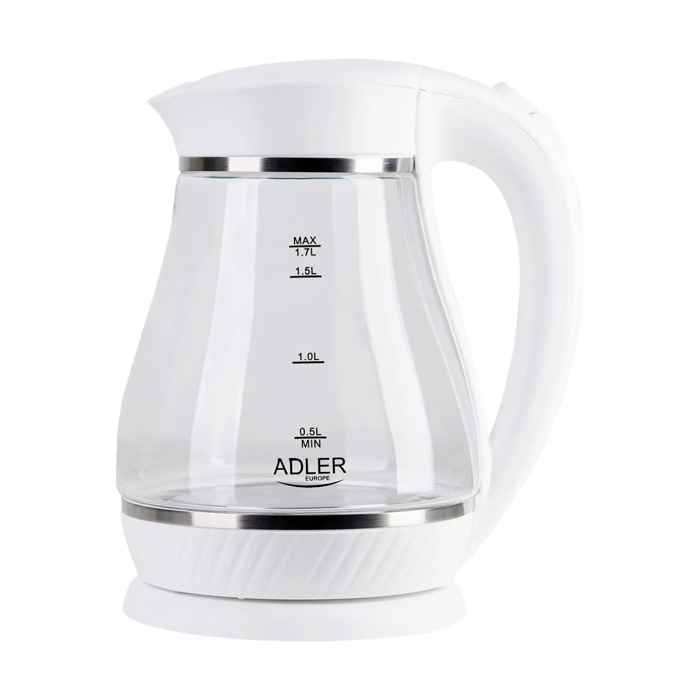 Adler | Kettle | AD 1274 | Electric | 2200 W | 1.7 L | Polypropylene/Glass | 360° rotational base | White