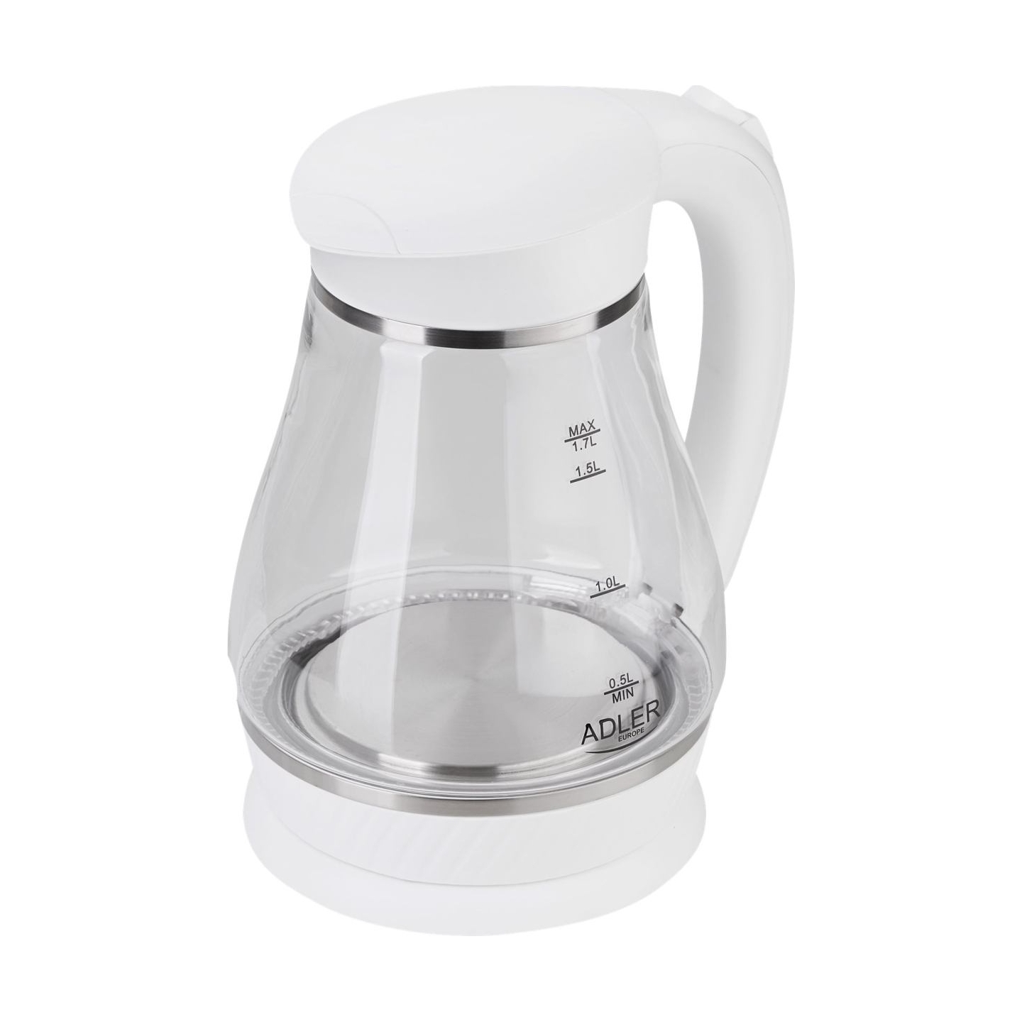 Adler | Kettle | AD 1274 | Electric | 2200 W | 1.7 L | Polypropylene/Glass | 360° rotational base | White