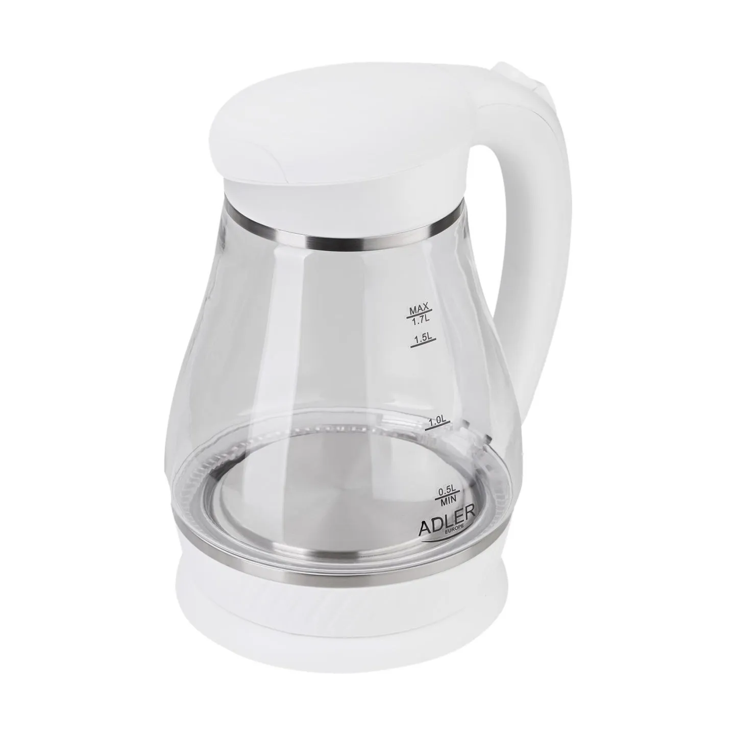 Adler | Kettle | AD 1274 | Electric | 2200 W | 1.7 L | Polypropylene/Glass | 360° rotational base | White