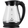 Adler | Kettle | AD 1274 | Standard | 2200 W | 1.7 L | Plastic/Glass | 360° rotational base | Black/ transparent