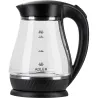 Adler | Kettle | AD 1274 | Standard | 2200 W | 1.7 L | Plastic/Glass | 360° rotational base | Black/ transparent