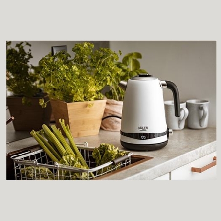 Adler | Kettle | AD 1295w | Electric | 2200 W | 1.7 L | Stainless steel | 360° rotational base | White