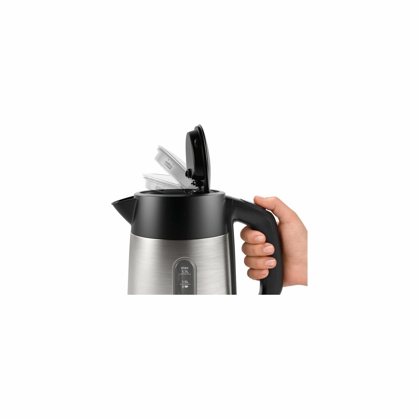 Bosch | Kettle | DesignLine TWK4P440 | Electric | 2400 W | 1.7 L | Stainless steel | 360° rotational base | Stainless steel/Blac