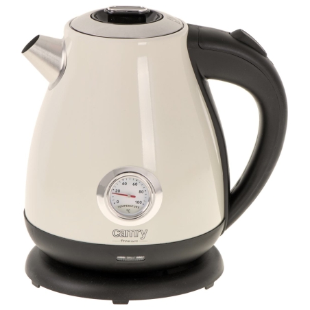 Camry | Kettle with a thermometer | CR 1344 | Electric | 2200 W | 1.7 L | Stainless steel | 360° rotational base | Cream