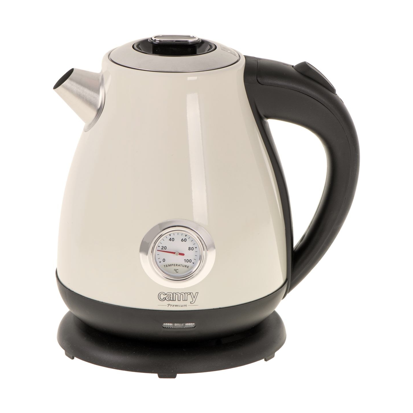 Camry | Kettle with a thermometer | CR 1344 | Electric | 2200 W | 1.7 L | Stainless steel | 360° rotational base | Cream