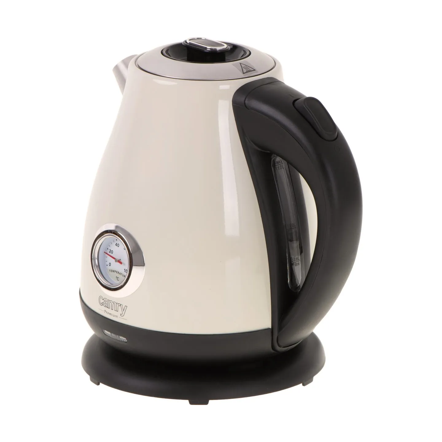 Camry | Kettle with a thermometer | CR 1344 | Electric | 2200 W | 1.7 L | Stainless steel | 360° rotational base | Cream