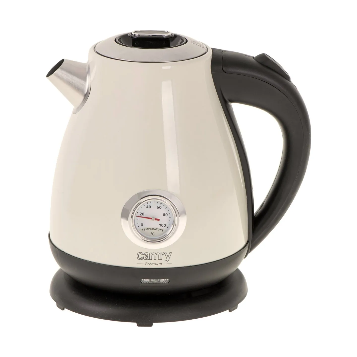Camry | Kettle with a thermometer | CR 1344 | Electric | 2200 W | 1.7 L | Stainless steel | 360° rotational base | Cream