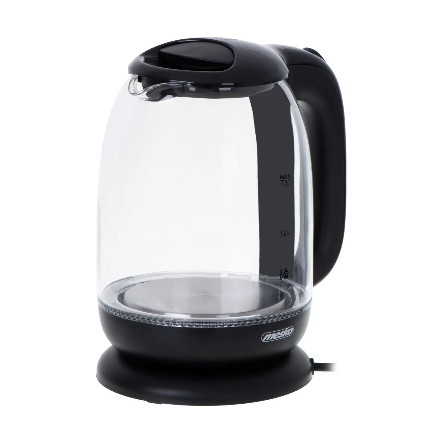 Mesko | Kettle | MS 1302b | Electric | 2200 W | 1.7 L | Glass | 360° rotational base | Black