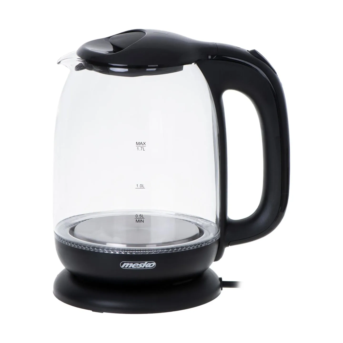 Mesko | Kettle | MS 1302b | Electric | 2200 W | 1.7 L | Glass | 360° rotational base | Black