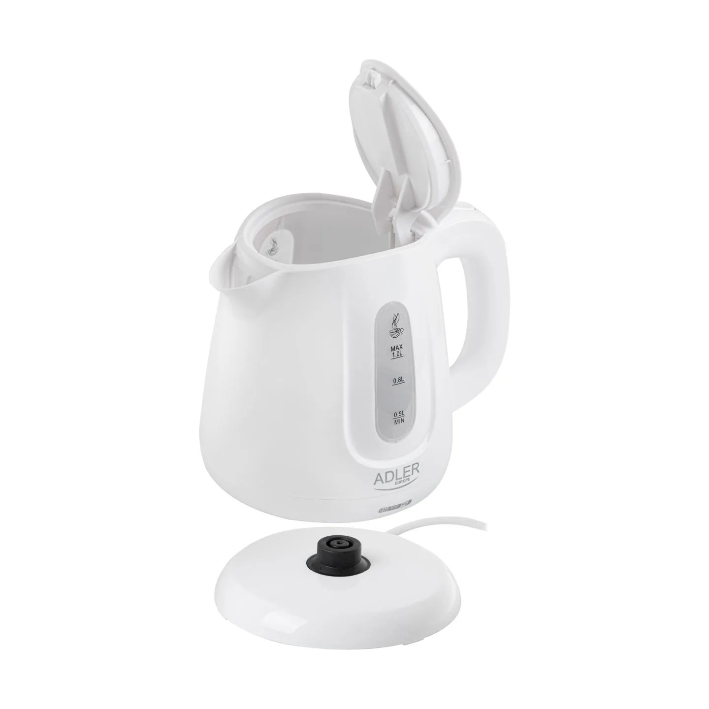 Adler Kettle | AD 1373 | Electric | 850 W | 1 L | Polypropylene | 360° rotational base | White