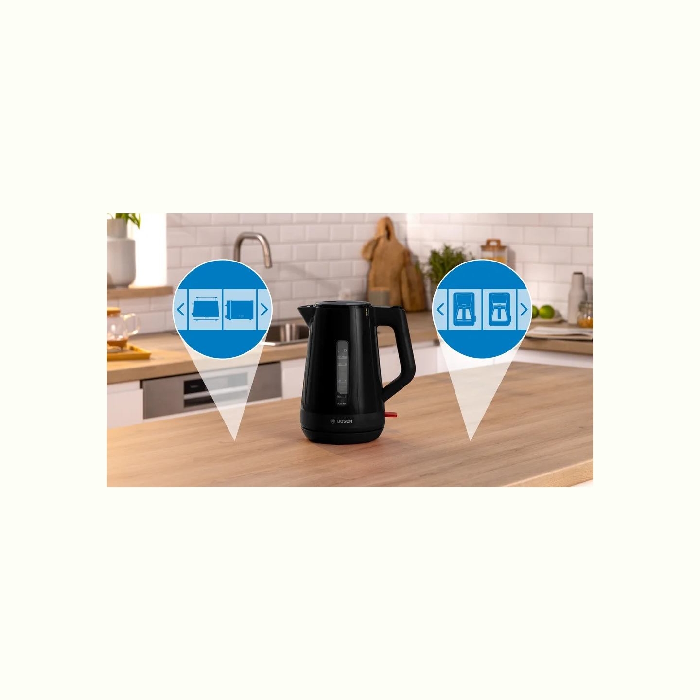 Bosch Kettle | TWK1M123 | Electric | 2400 W | 1.7 L | Plastic | 360° rotational base | Black