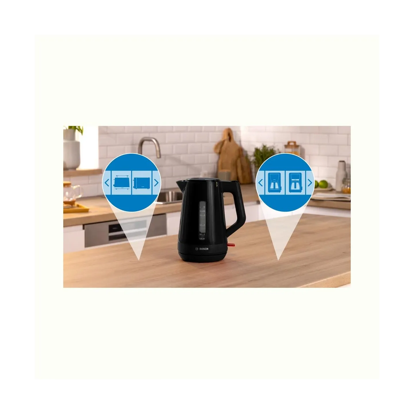 Bosch Kettle | TWK1M123 | Electric | 2400 W | 1.7 L | Plastic | 360° rotational base | Black