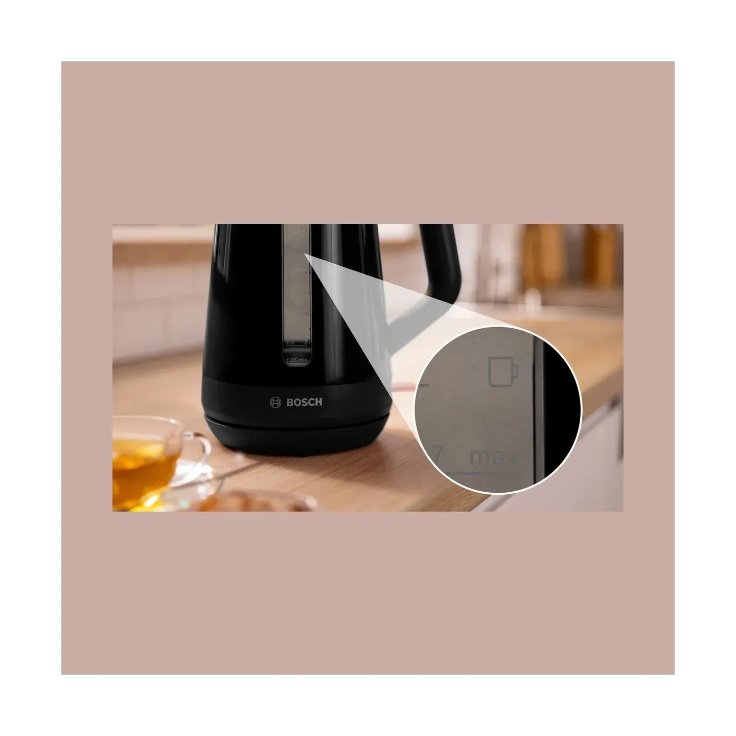 Bosch Kettle | TWK1M123 | Electric | 2400 W | 1.7 L | Plastic | 360° rotational base | Black