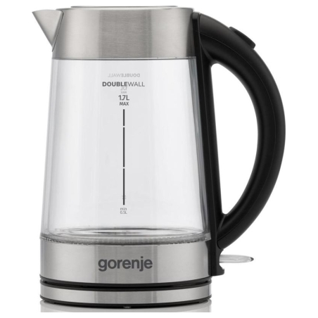 Gorenje Kettle | K17GDWII | 2200 W | Electric | 1.7 L | 360° rotational base | Stainless steel/Glass | Stainless steel/Transpare