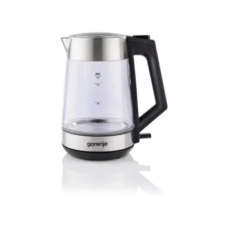 Gorenje K17OGS | Kettle | Electric | 1.7 L | 2200 W | 360° rotational base | Stainless steel/Glass | Stainless steel